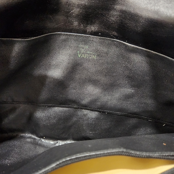 Varon black leather snakeskin chain clutch purse - Picture 3 of 6